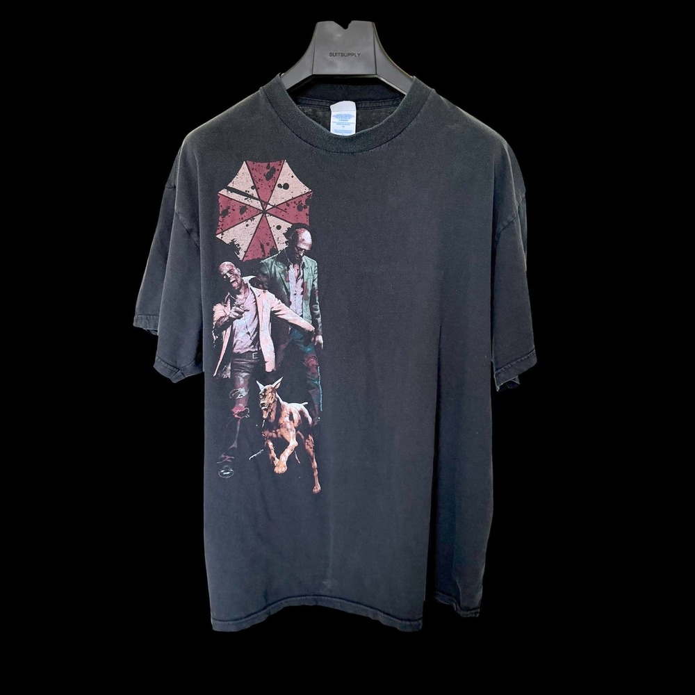 Resident Evil Umbrella Corp Zombie Rare T-Shirt XL Faded Black M&O Knits